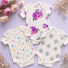 🌸 3 Pcs Floral Printed Baby Onesies Combo Pack