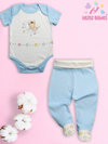 BLUE  ONESIE SET - BEAR STAR